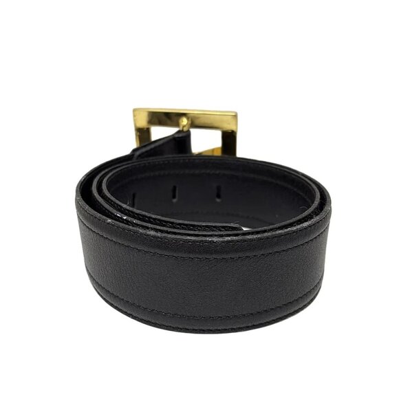 GIVENCHY - Black Gold Leather Hardware Belt 124-081125 - Picture 2 of 4